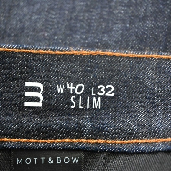 Lot‎ 2 Mott + Bow 40 x 32 Slim Dark Wash & Rinse Flex Denim Mens Jeans - Picture 7 of 9